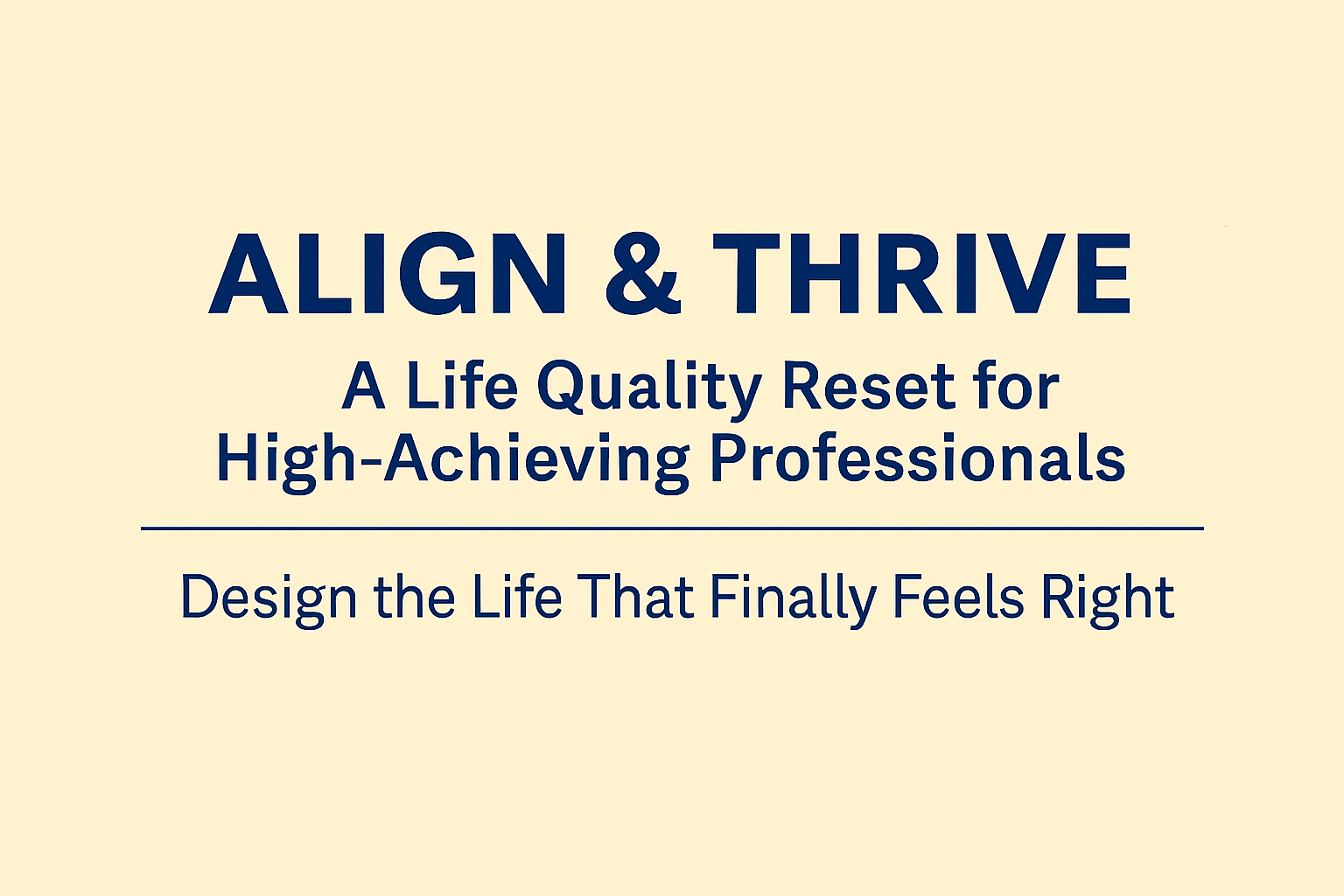 Align & Thrive: Lifestyle Consultation